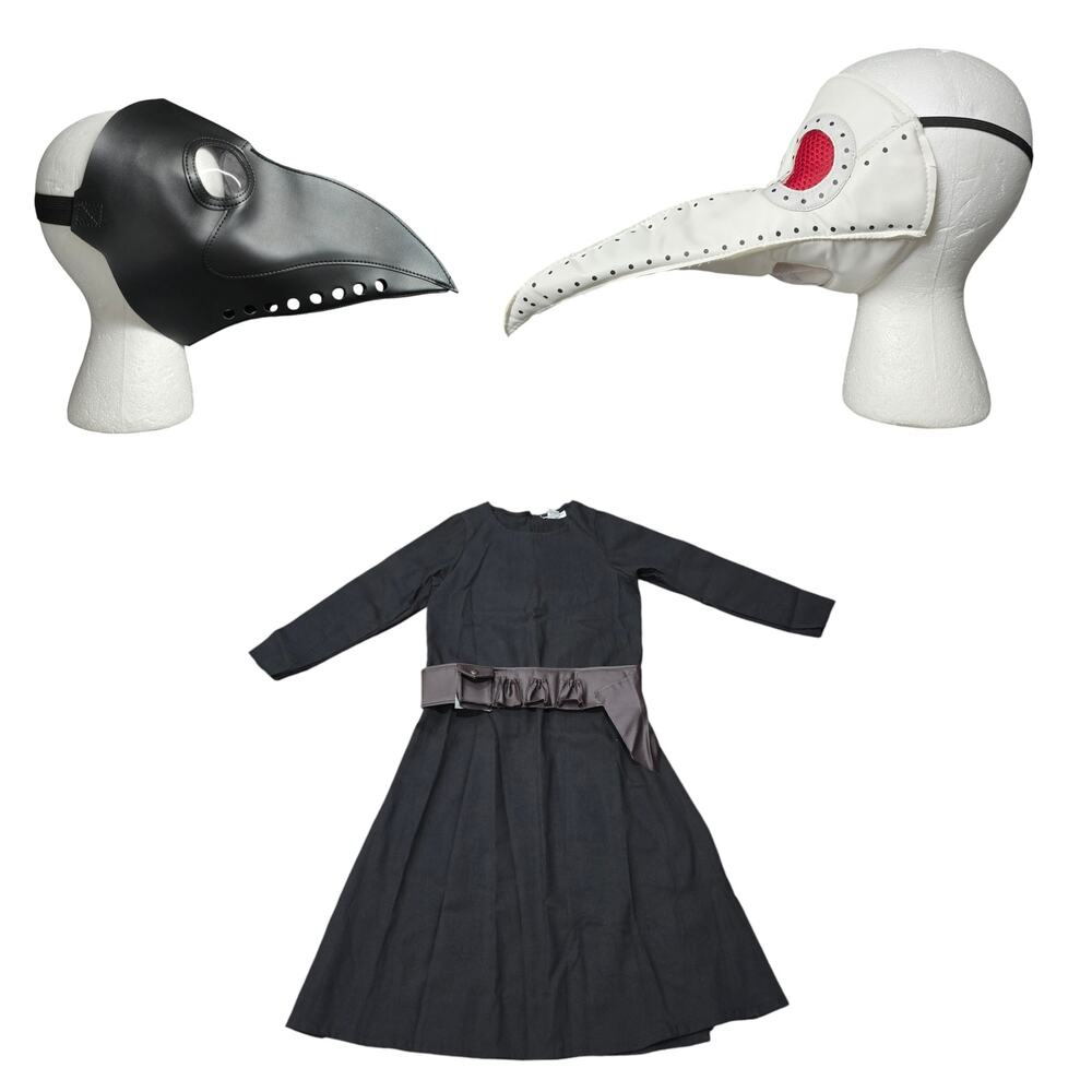 Halloween Costume Plague Doctor Scary Unisex Kid's Costume 2 Masks Included